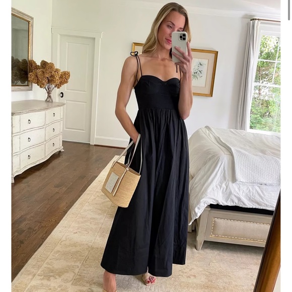 STAUD Dresses & Skirts - Staud Landry Shoulder-Tie Smocked Maxi Dress